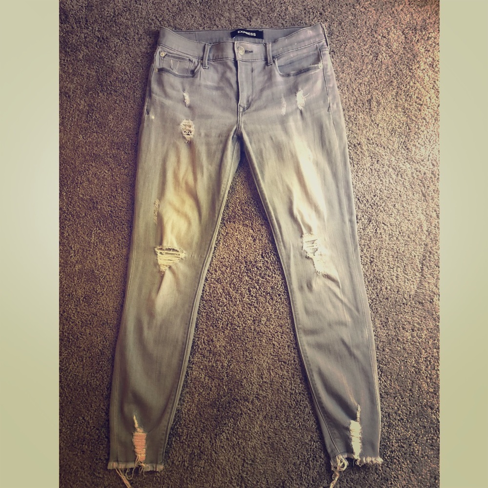 EXPRESS mid rise gray jeggings
